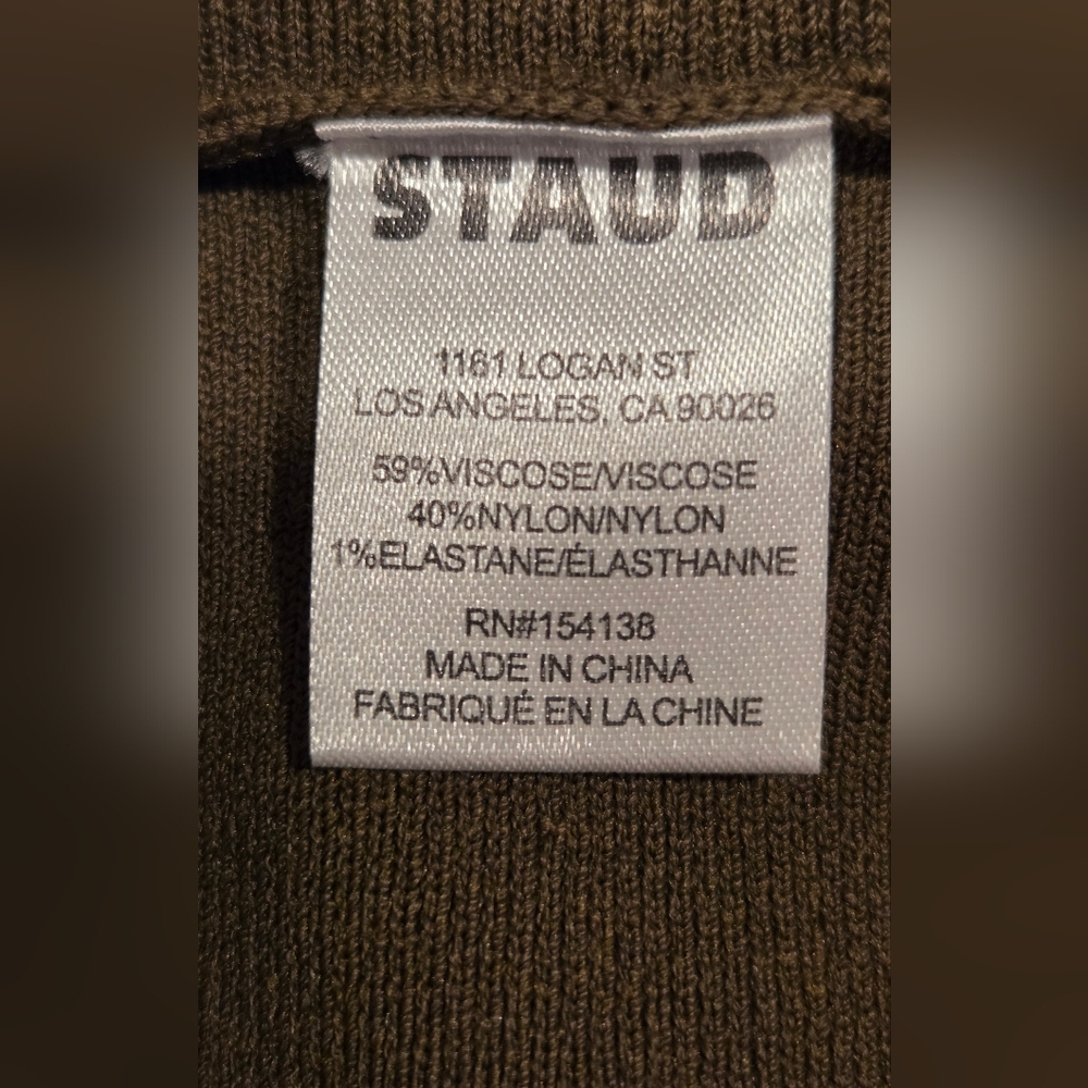 STAUD Military Green Long Sleeve Dress,Size XL. - Picture 16 of 16